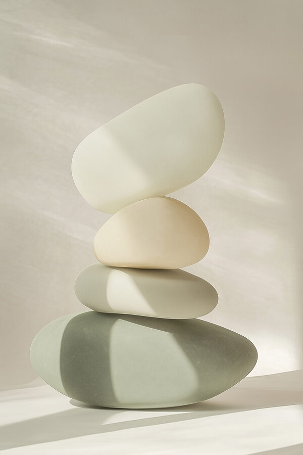 Stack of rocks on a table Stack of rocks on a table