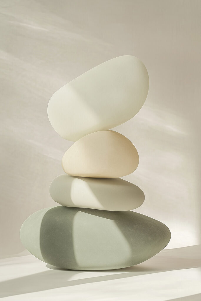 Stack of rocks on a table Stack of rocks on a table