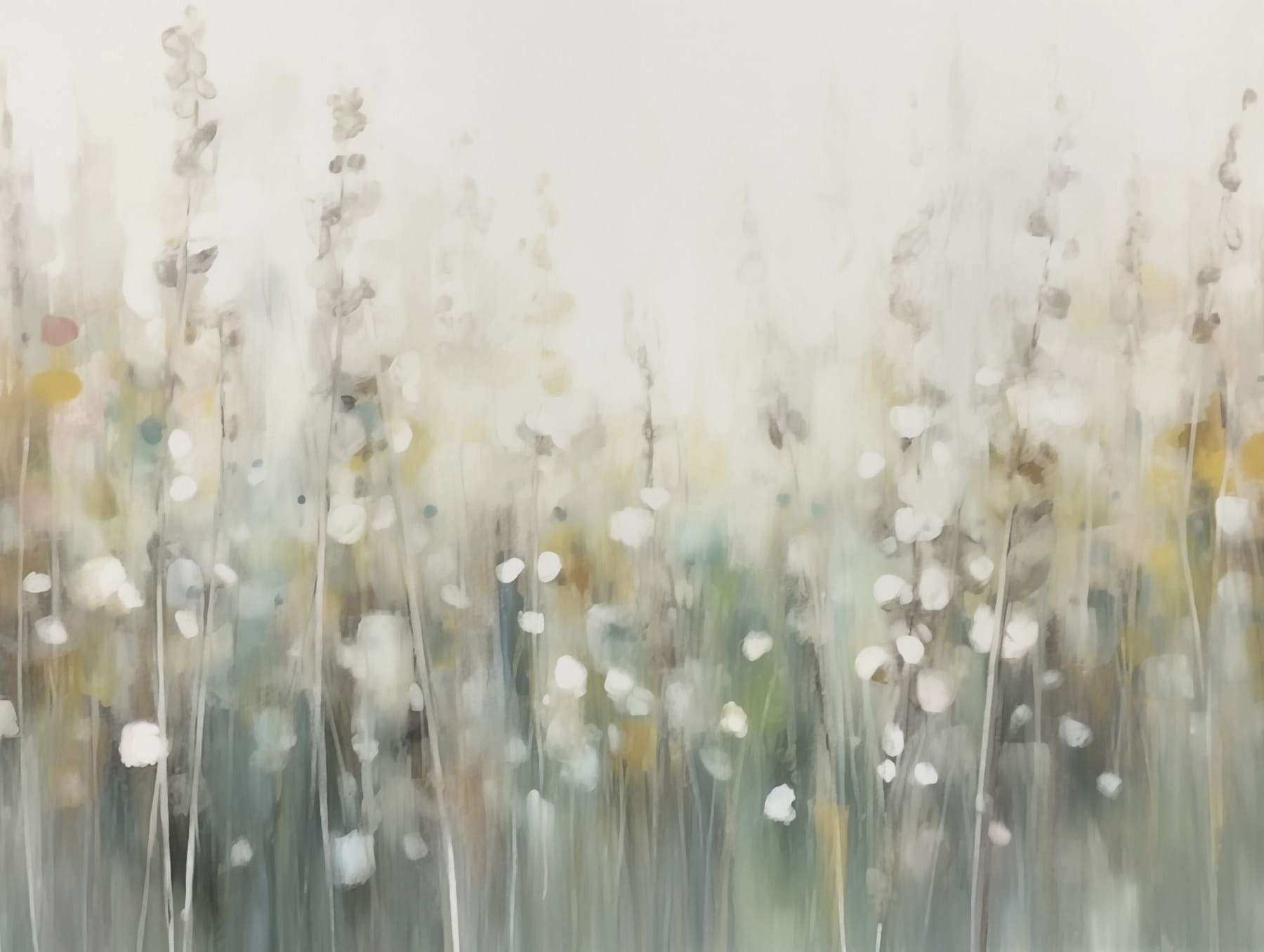 Painting of flowers in a field