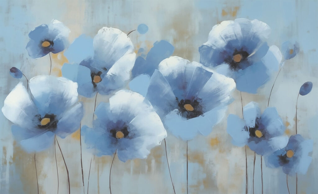 Pittura di fiori blu Pittura di fiori blu