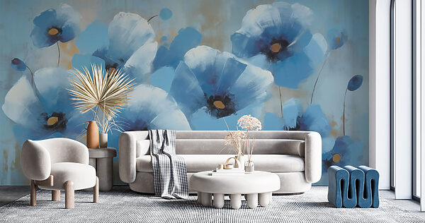 Pittura di fiori blu Pittura di fiori blu