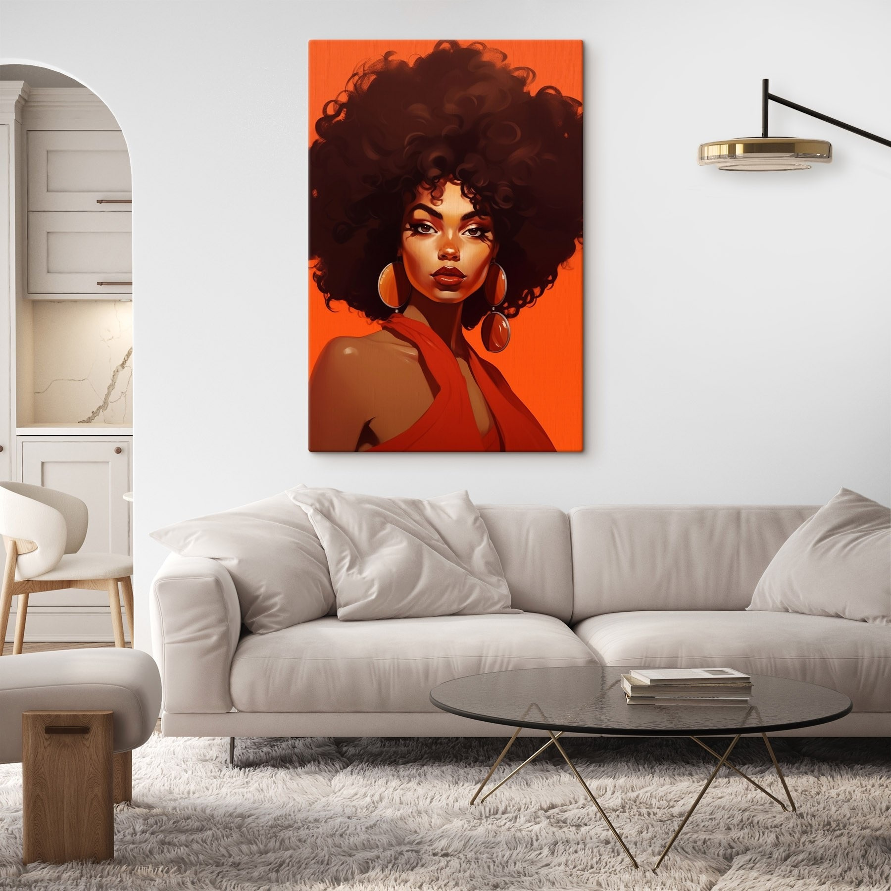 Woman with big afro hair and earrings Woman with big afro hair and earrings