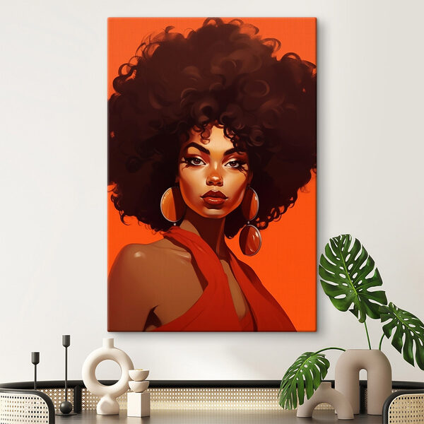 Woman with big afro hair and earrings Woman with big afro hair and earrings