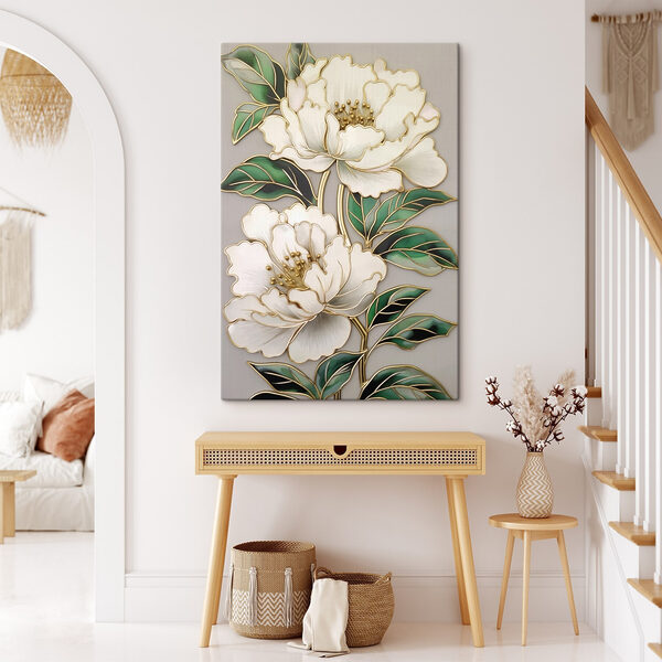 Quadri Fiori eleganti incorniciati da foglie rigogliose (COD: s43011) Quadri Quadri Fiori eleganti incorniciati da foglie rigogliose (COD: s43011)
