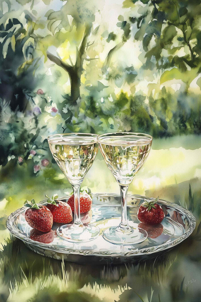 Refreshing afternoon drinks with strawberries Refreshing afternoon drinks with strawberries