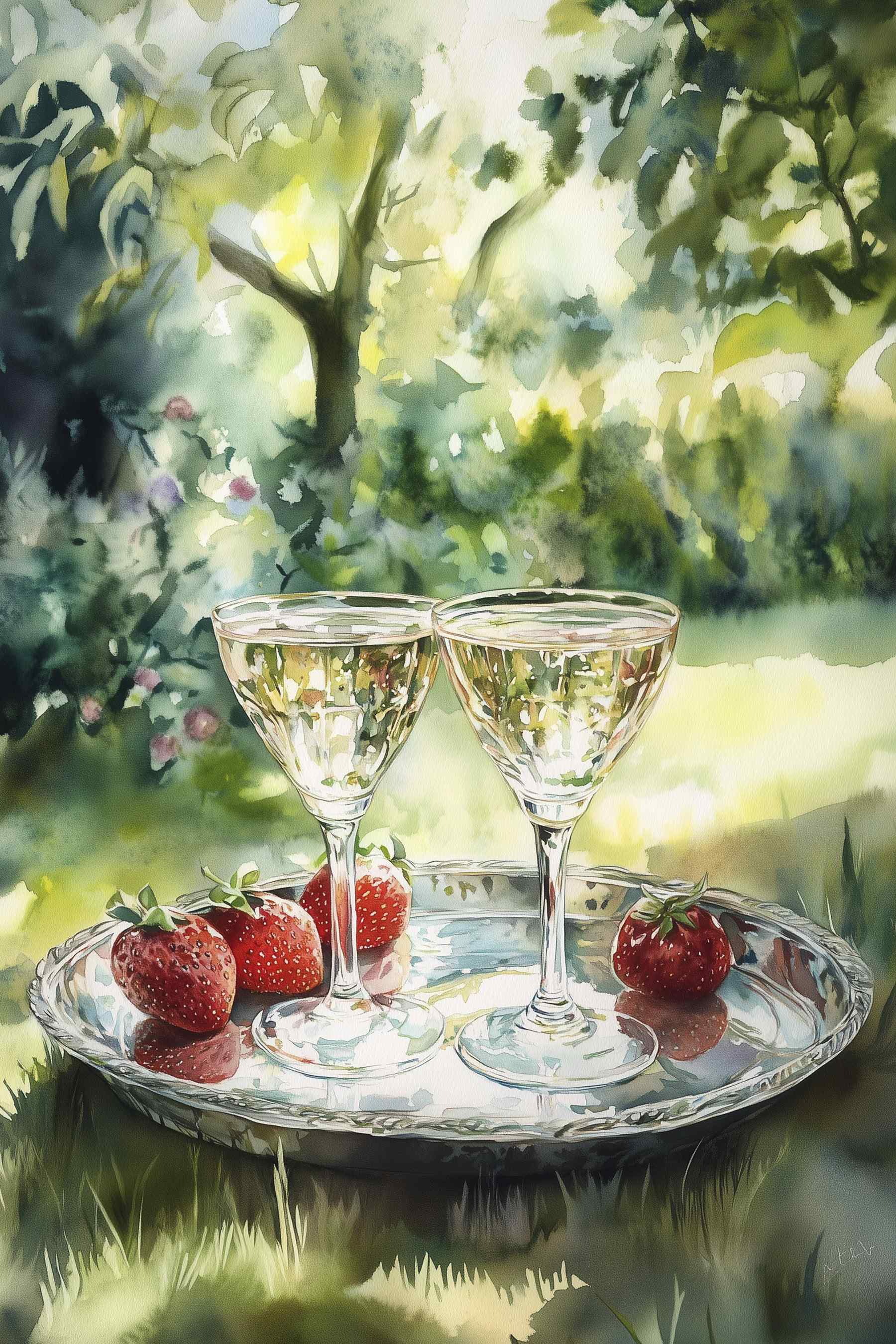Refreshing afternoon drinks with strawberries Refreshing afternoon drinks with strawberries