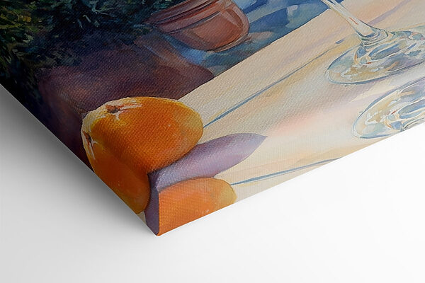 Glass of orange juice with oranges in the background