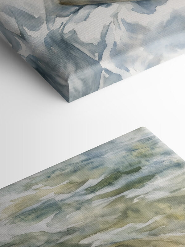 Watercolor painting of two glasses of ice tea and a book on a blanket on a beach Watercolor painting of two glasses of ice tea and a book on a blanket on a beach