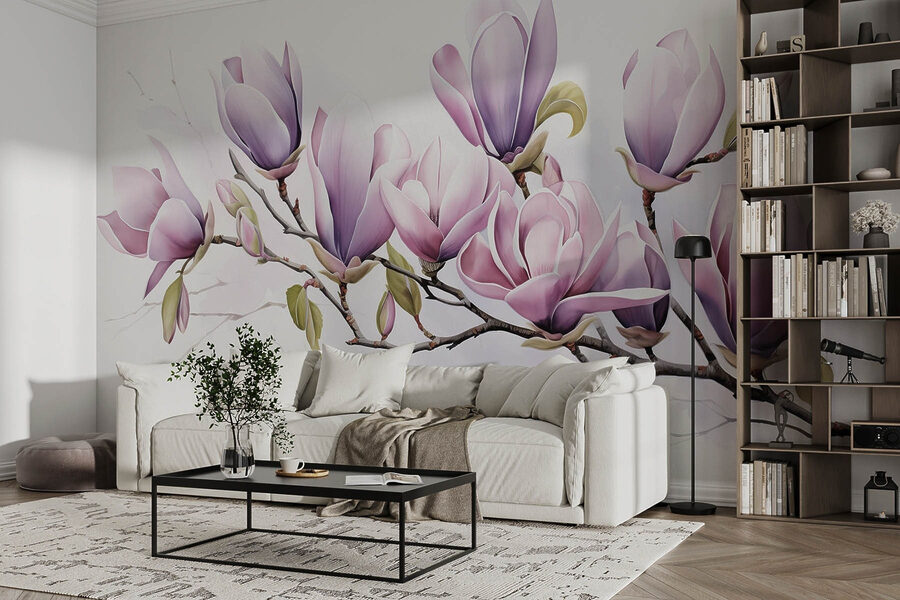 Carta da parati Ramo con fiori viola - immagine 2