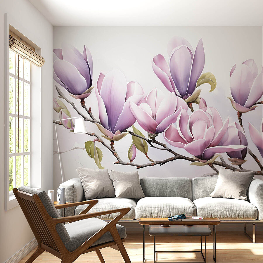 Carta da parati Ramo con fiori viola - immagine 3