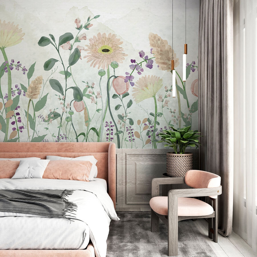 Pittura di fiori e foglie