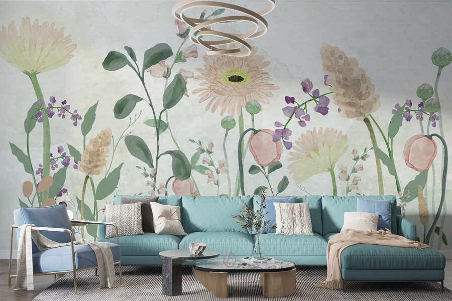 Pittura di fiori e foglie