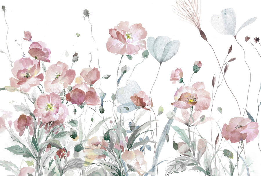 Pittura di fiori rosa