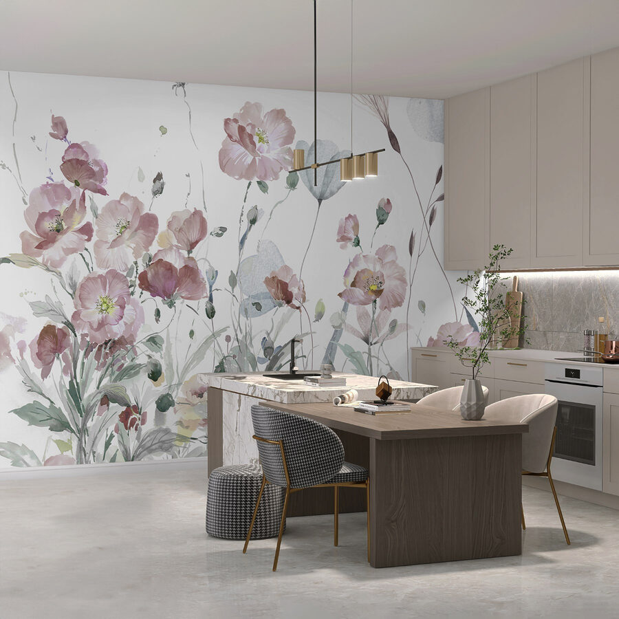Pittura di fiori rosa