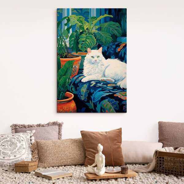 Cat lying on a couch