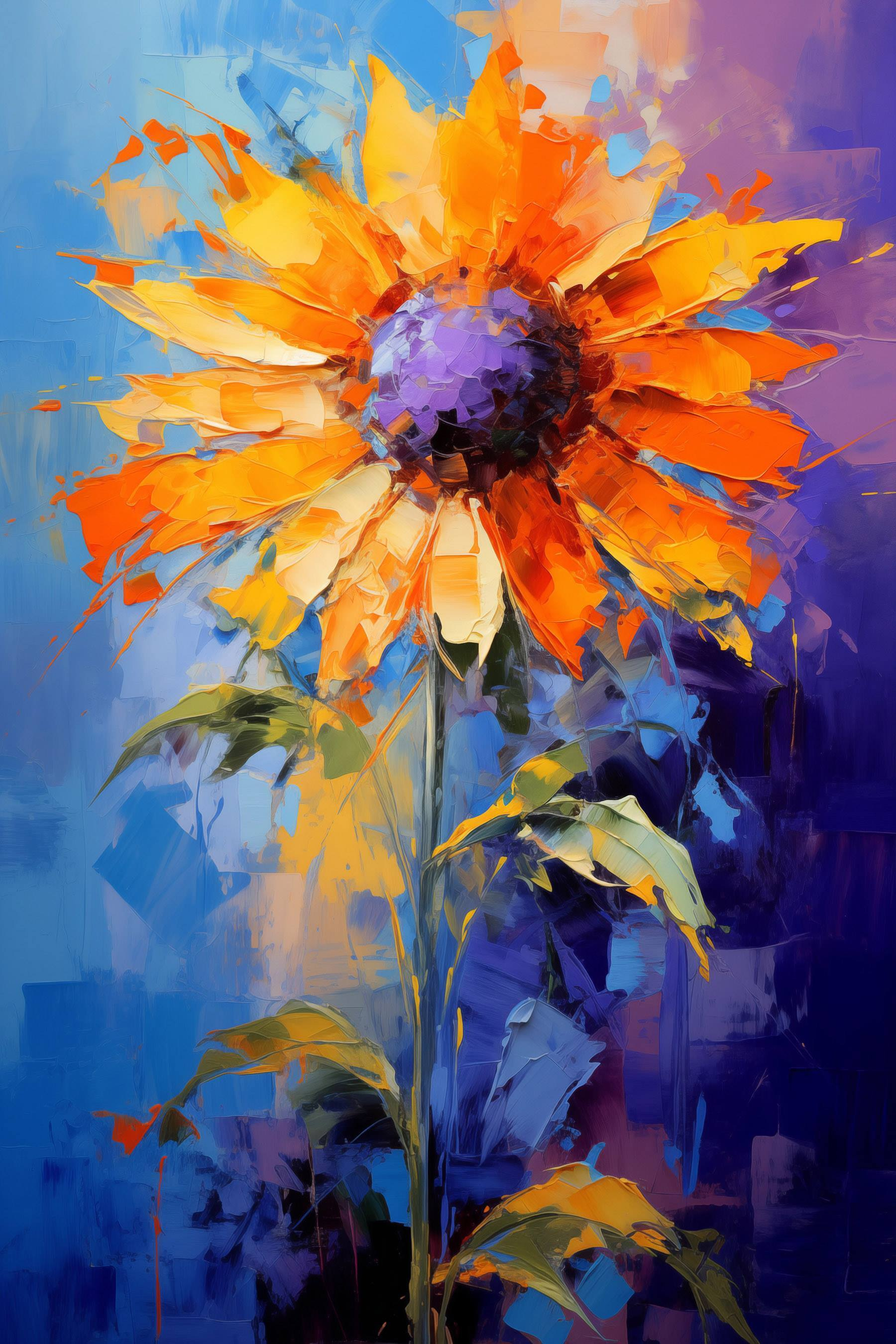 Painting of a sunflower Painting of a sunflower