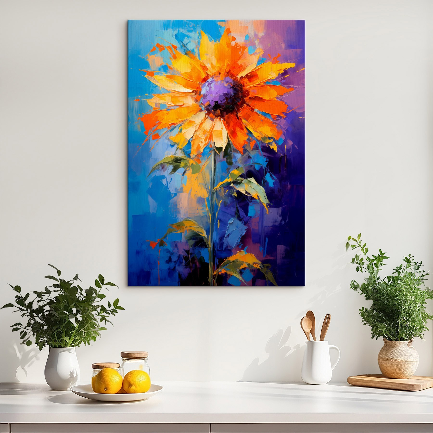 Painting of a sunflower Painting of a sunflower