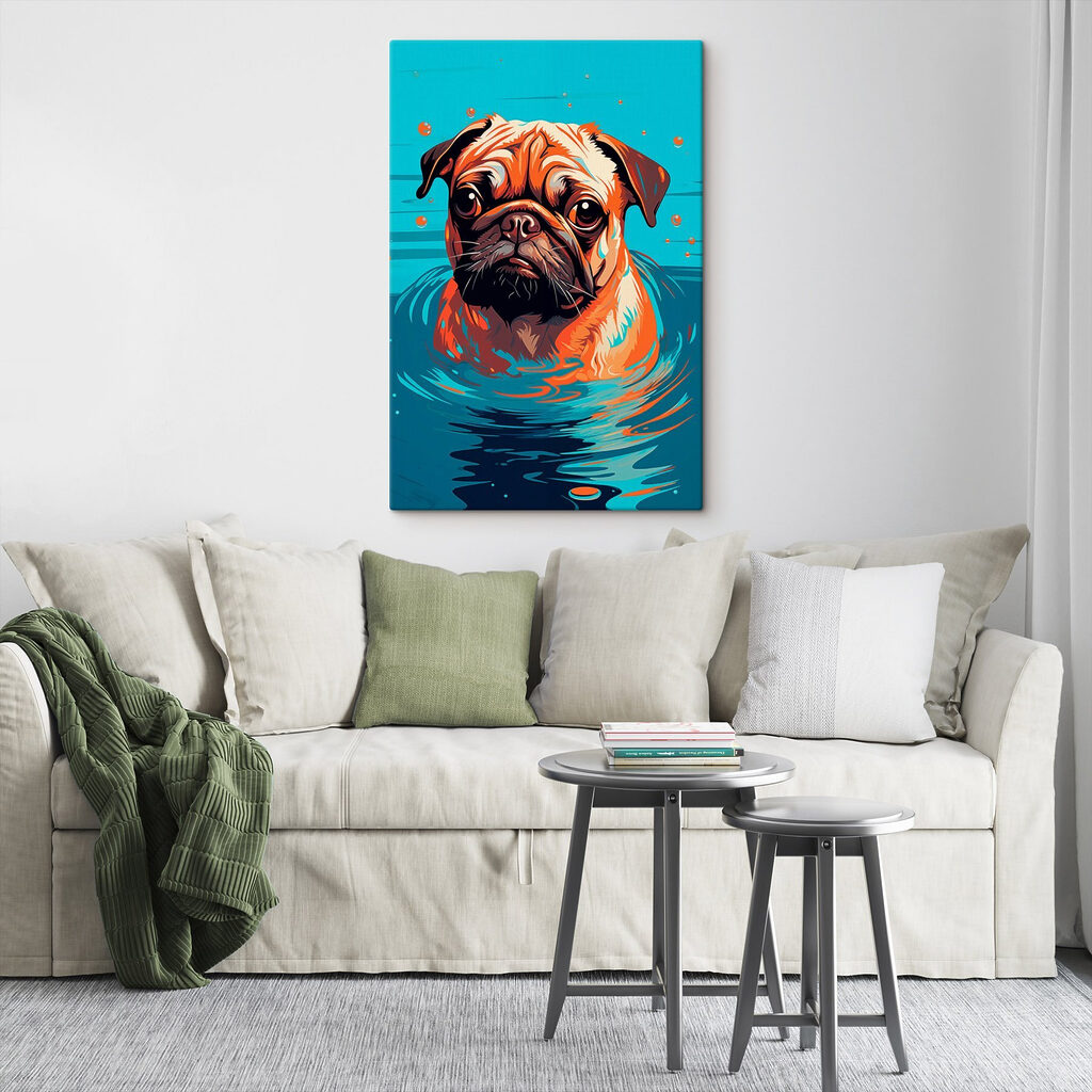 Dog in water with bubbles
