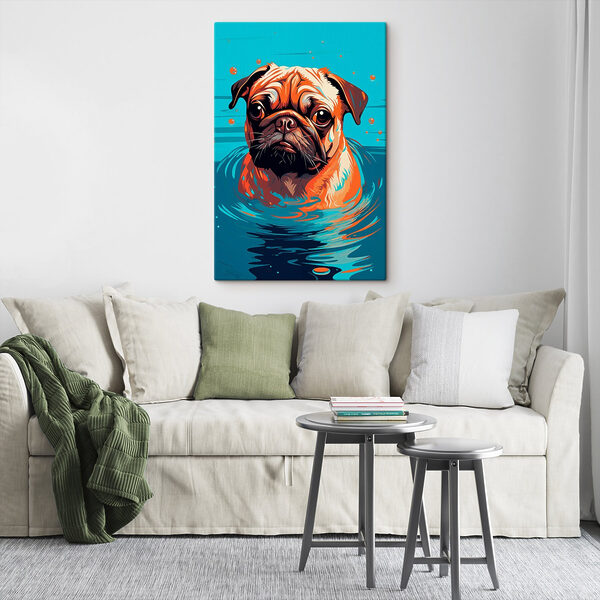 Dog in water with bubbles