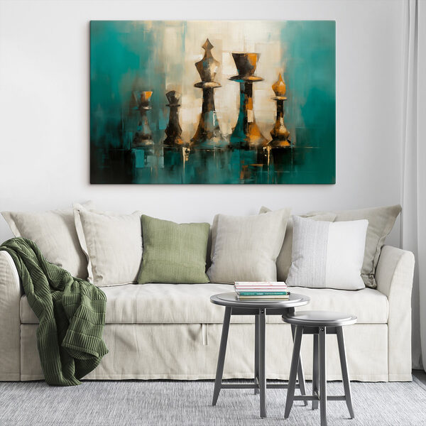 Painting of chess pieces Painting of chess pieces