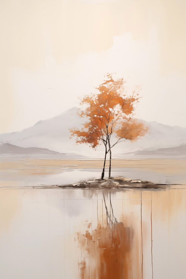 Tree on an island in water Tree on an island in water
