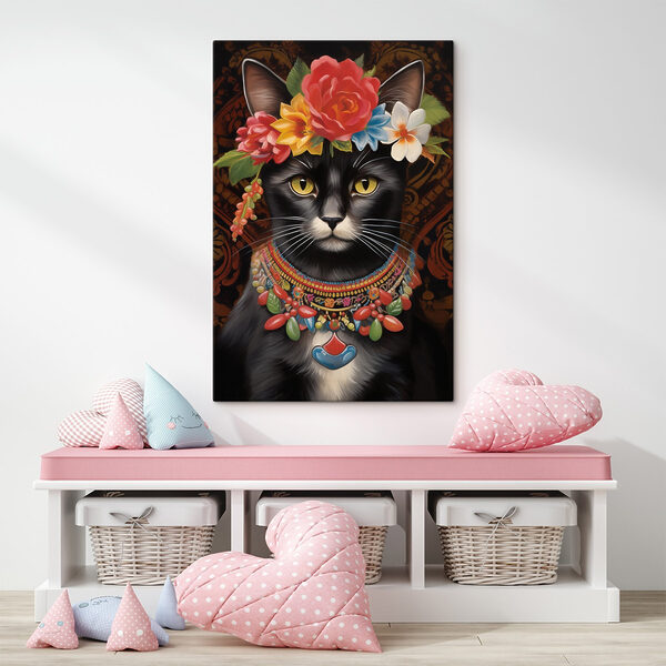 Quadri Gatto con una corona di fiori (COD: s43150) Quadri Quadri Gatto con una corona di fiori (COD: s43150)