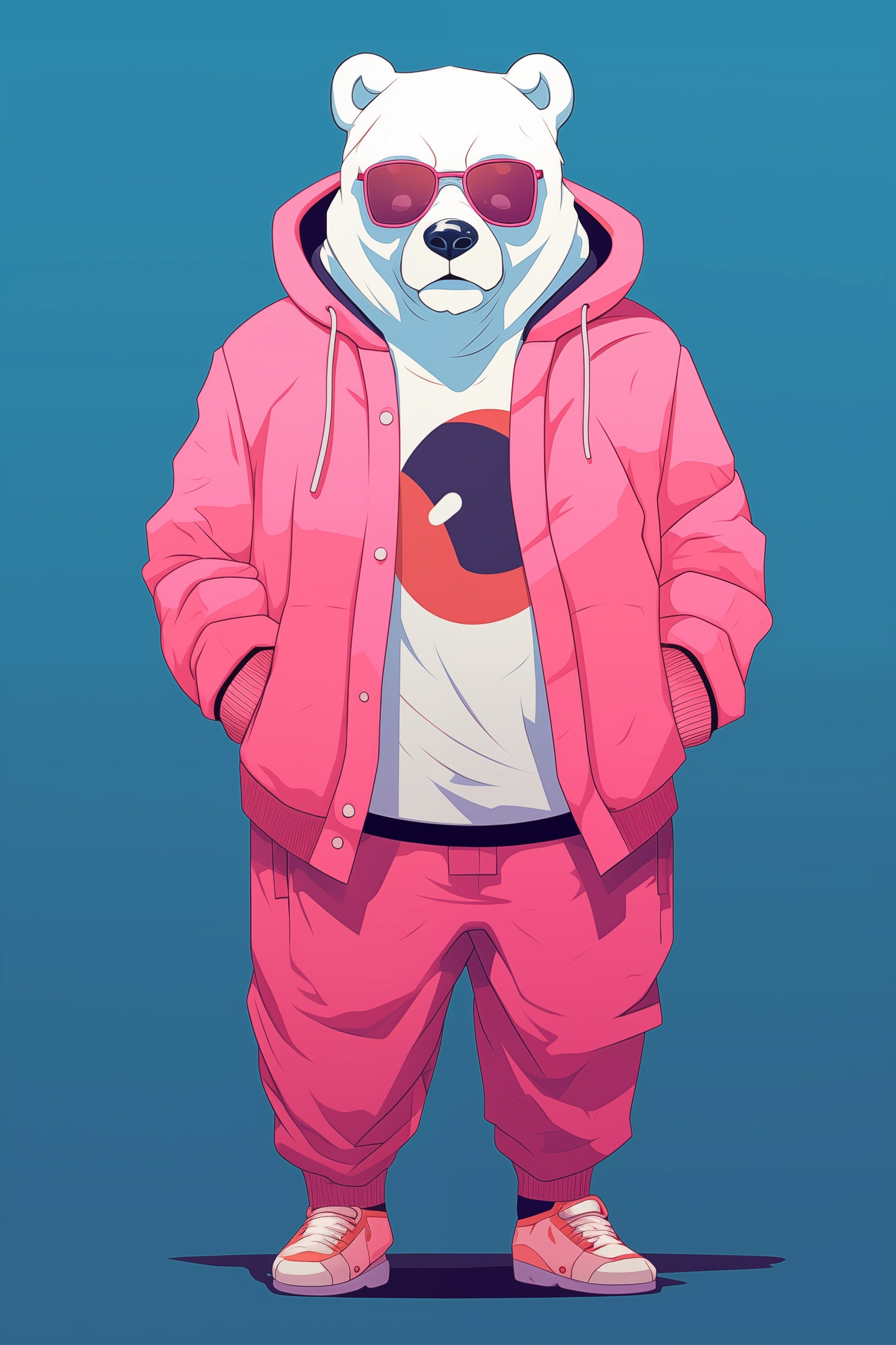 Person wearing a pink hoodie and a pink jacket