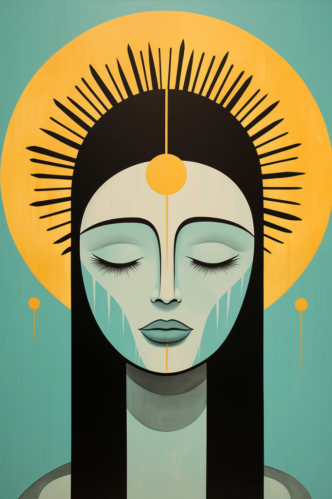 Serene face radiating inner peace Serene face radiating inner peace