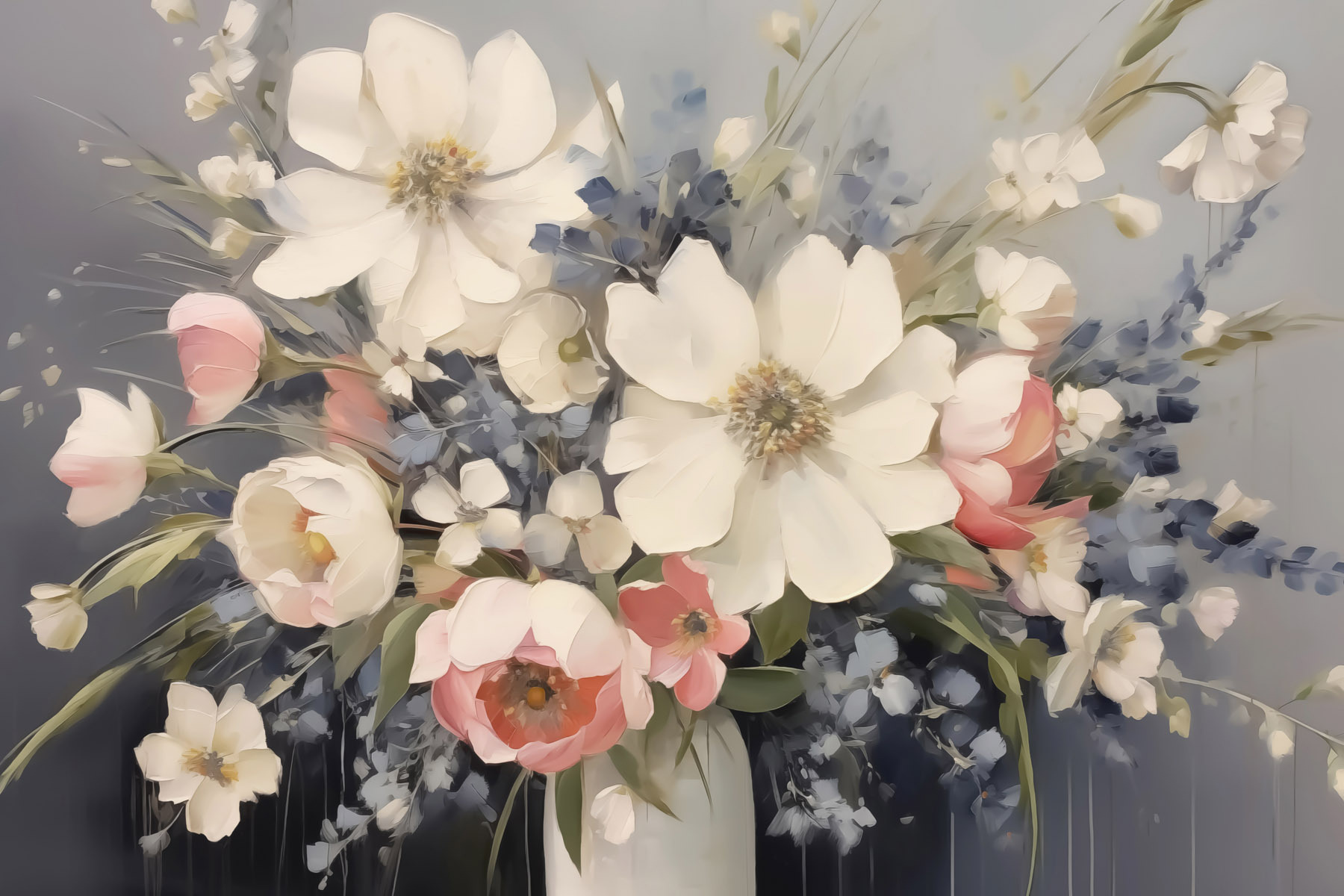 Painting of flowers in a vase
