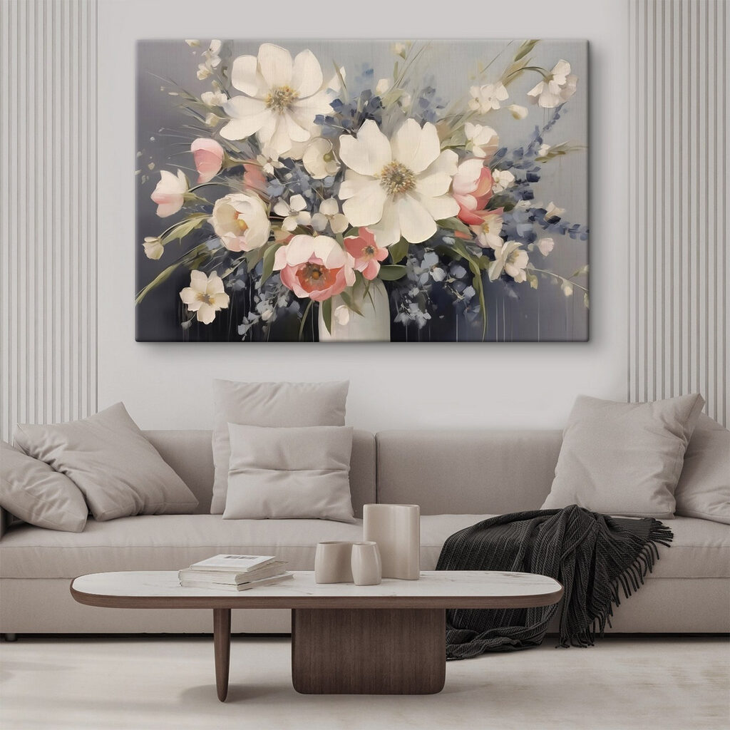 Painting of flowers in a vase