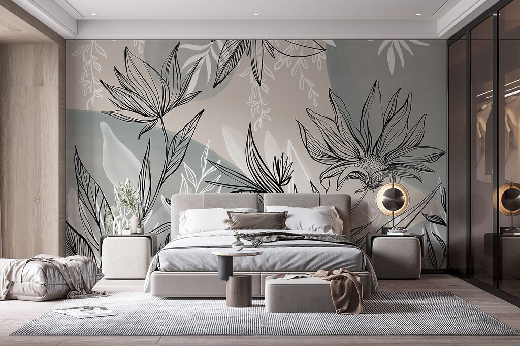 Drawing of flowers and leaves