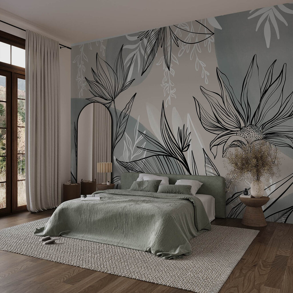 Drawing of flowers and leaves