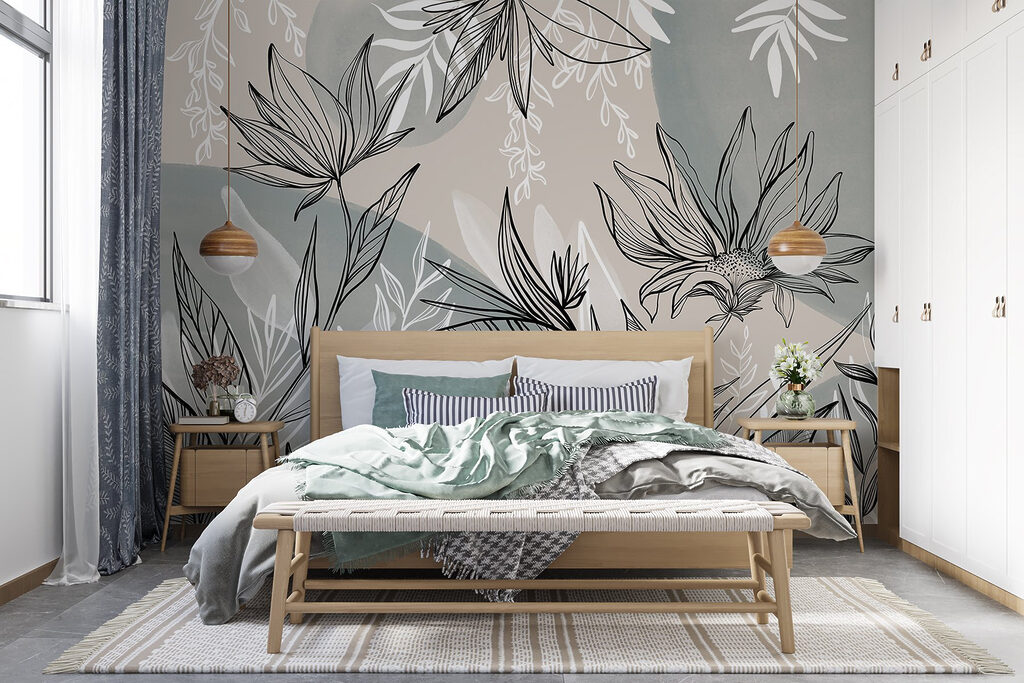 Drawing of flowers and leaves