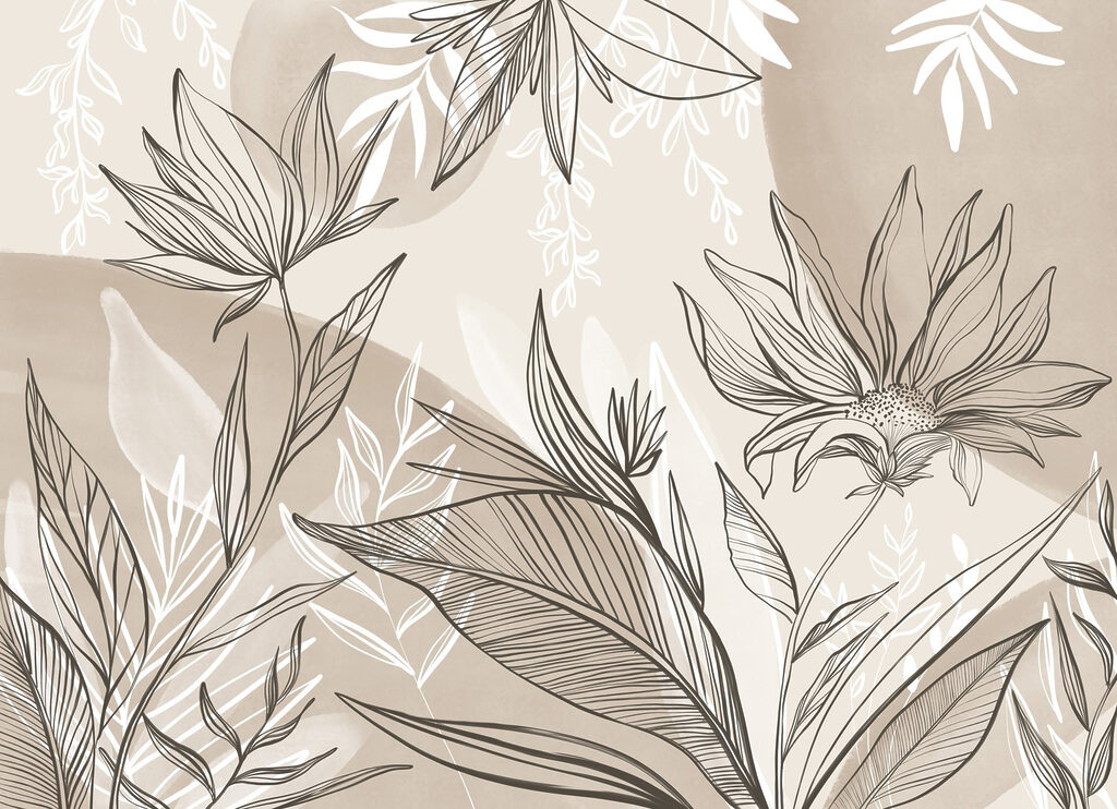 Delicato disegno di linee floreali Delicato disegno di linee floreali