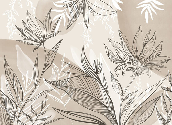 Delicato disegno di linee floreali Delicato disegno di linee floreali