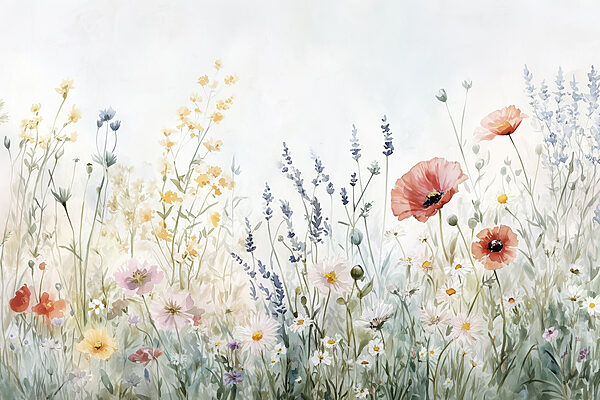 Pittura di fiori in un campo Pittura di fiori in un campo