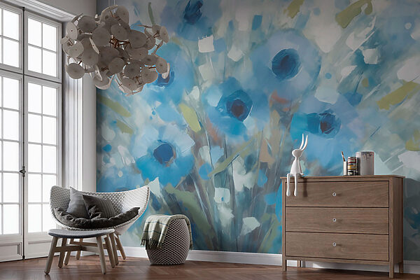 Pittura di fiori blu Pittura di fiori blu