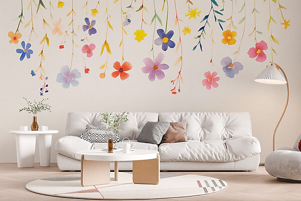 Pittura ad acquerello di fiori e foglie Pittura ad acquerello di fiori e foglie