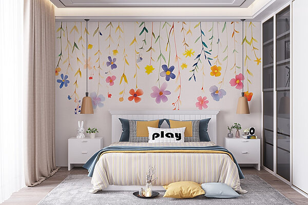 Pittura ad acquerello di fiori e foglie Pittura ad acquerello di fiori e foglie
