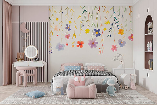 Pittura ad acquerello di fiori e foglie Pittura ad acquerello di fiori e foglie