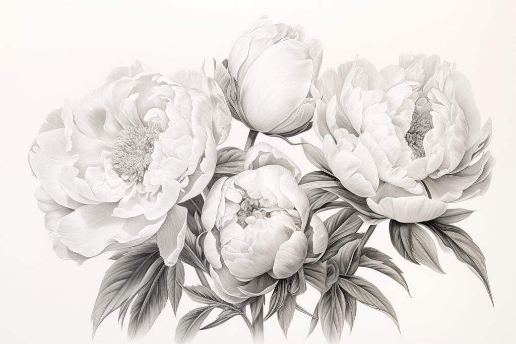 Disegno di fiori su sfondo bianco Disegno di fiori su sfondo bianco