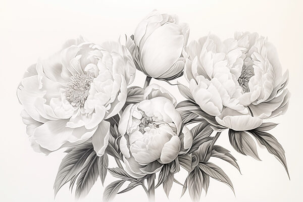Disegno di fiori su sfondo bianco Disegno di fiori su sfondo bianco