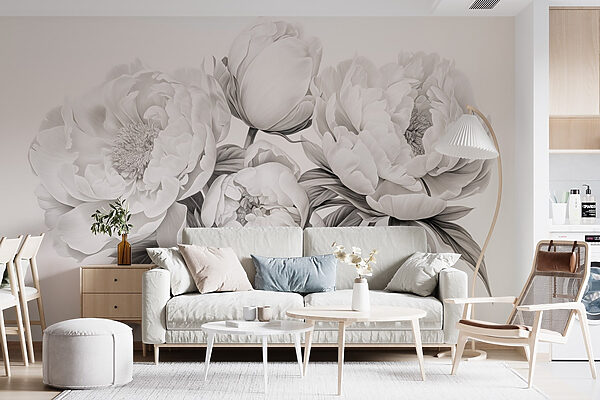 Disegno di fiori su sfondo bianco Disegno di fiori su sfondo bianco