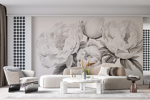 Disegno di fiori su sfondo bianco Disegno di fiori su sfondo bianco
