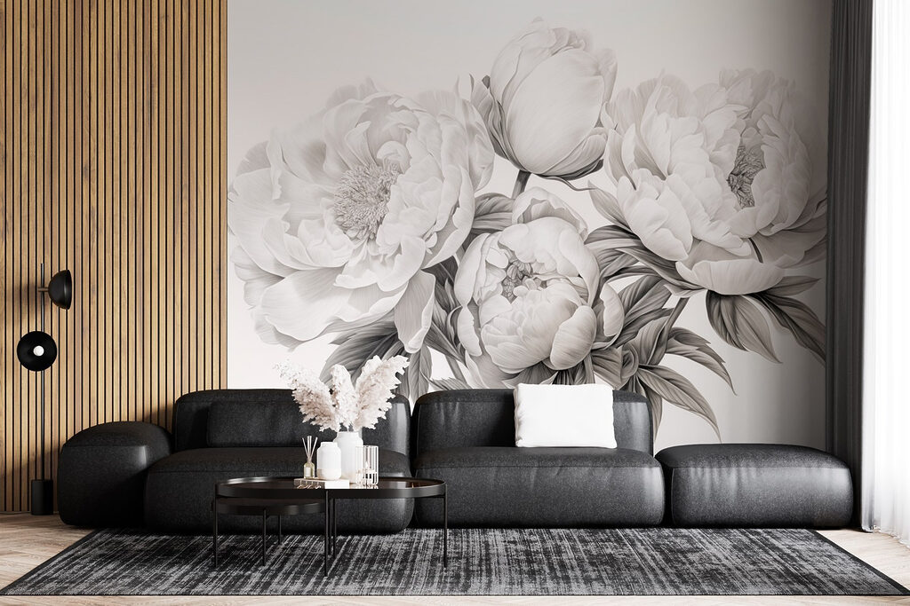 Drawing of flowers on a white background