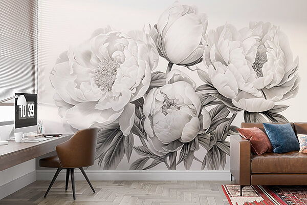 Disegno di fiori su sfondo bianco Disegno di fiori su sfondo bianco