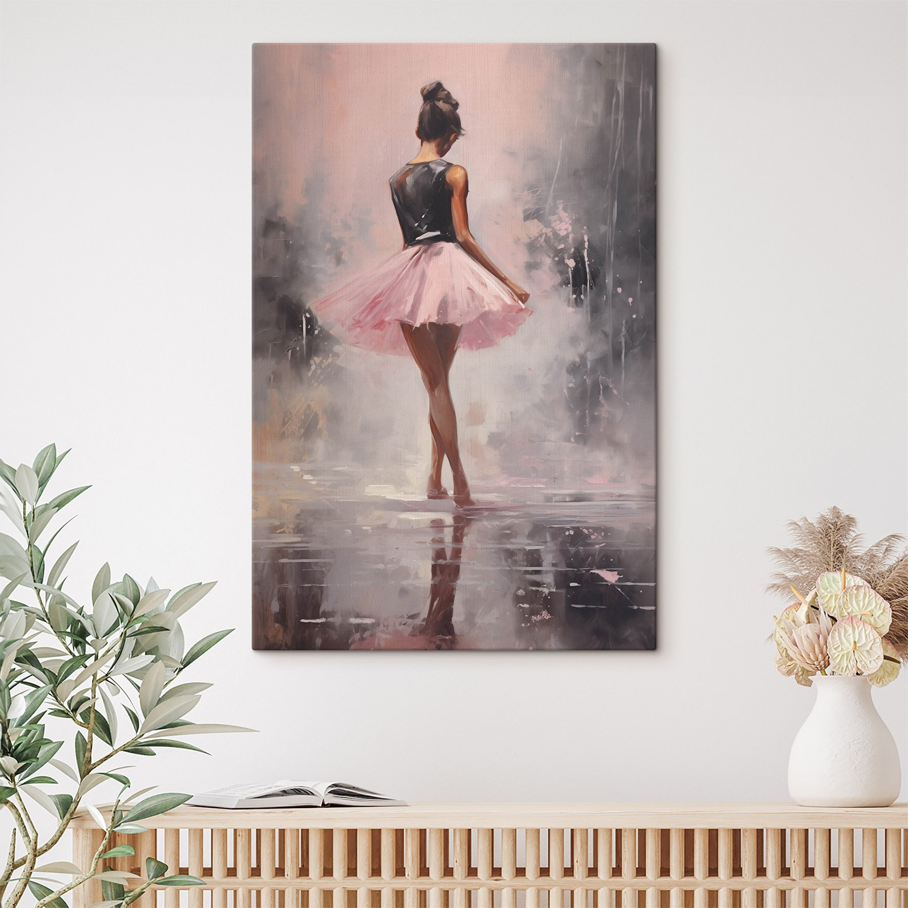 Painting of a woman in a pink tutu