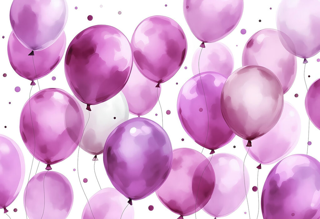 Gruppo di palloncini viola e bianchi Gruppo di palloncini viola e bianchi