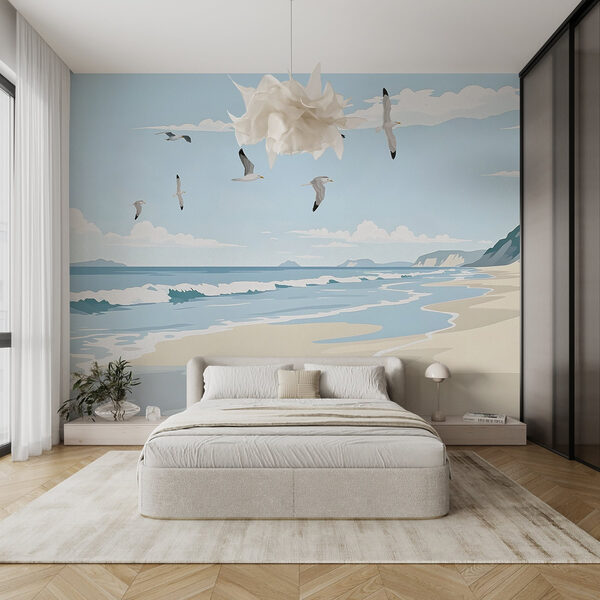 Spiaggia con uccelli in volo w03338pib7ms 600x600 - Spiaggia con uccelli in volo