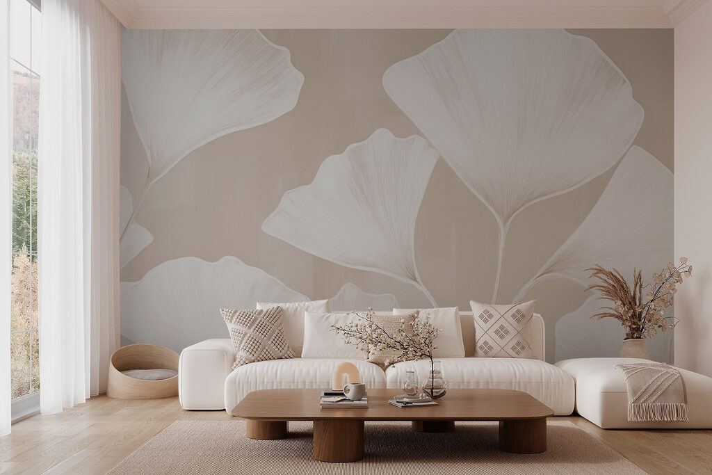 Delicate leaves on a neutral background Delicate leaves on a neutral background